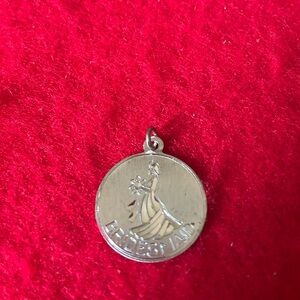Vintage Bridesmaid Charm-Sterling Silver-Round-Dangle